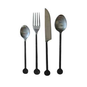 Ensemble de couverts à manches noires faits à la main au meilleur prix pour les mariages, les dîners et les réceptions - Product Image 1