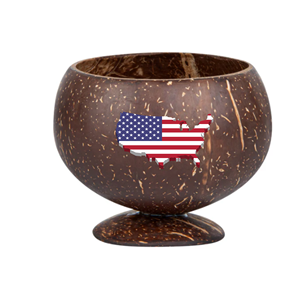 Taza de Coco Natural de EE. UU. para Comida, Ensalada, Bocadillos, Taza de Coco Impresa en 3D Patriótica para el 4 de Julio, Día de la Independencia, de Vietnam - Product Image 2