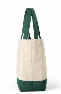 Custom Logo <b>Canvas</b> Tote <b>Bag</b> <b>Large</b> Size Green Handle Daily Shopping <b>Bag</b> - Product Image 3