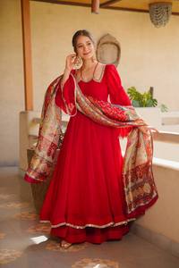 Salwar de Diseñador de Lujo para Mujer, Largo hasta el Tobillo, para Fiesta de Diwali, con Espejos, Encaje Elegante, Reversible, Antiarrugas, de Secado Rápido - Product Image 3