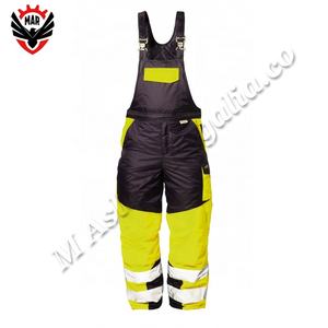Pantalones con pechera de trabajo de alta visibilidad Traje de seguridad de cuero impermeable con características reflectantes Ropa de trabajo protectora - Product Image 4