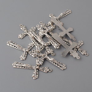 Venta al por Mayor de Cruz Metálica Ortodoxa Mini Personalizada ACR020, Crucifijo Católico de Jesús para la Fabricación de Collares de Rosario y Esculturas - Product Image 4