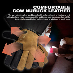 Premium Quality Goat Grain & Cowhide Split Leather TIG Welding Gloves Unlined <b>Fire</b>-Resistant Heat-Safe Work Safety Gloves - Product Image 3