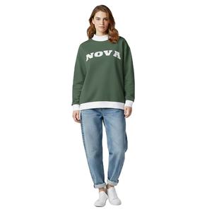 Comfort Wear Women Oversized Long Sleeve Mockneck Pullover Casual Winter Loose Fit Street Fashion <b>Top</b> Front Daily Solid 100% - Product Image 1