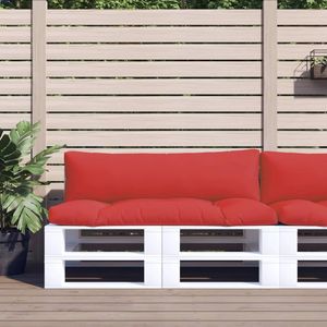 Juego de 2 cojines rojos para paletas de exterior, 100% poliéster - Product Image 1