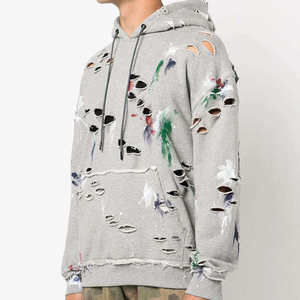 Sudadera con capucha para hombre, personalizada, de peso pesado, estilo vintage, con cremallera, lavado ácido, desgastada, de corte holgado y corto, de forro polar - Product Image 4