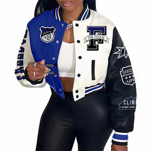 Veste universitaire pour femmes, style bomber tendance, manteau décontracté à la mode, veste légère, vêtement d'extérieur streetwear pour femmes - Product Image 5