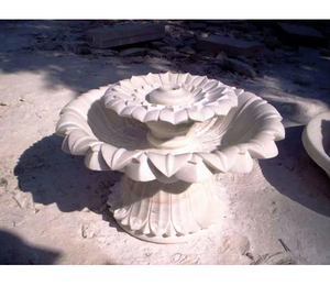 Handcrafted Marble Fountain with Intricately Carved Floral Design Decorative Water Feature for Garden Courtyard Patio <b>Landscape</b> - Product Image 1