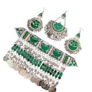 Juego de Joyería Afgana de Estilo Tradicional Hecha a Mano, Collar y Aretes Afganos para Mujer a Precio de Mayoreo y Bajo Costo - Product Image 1