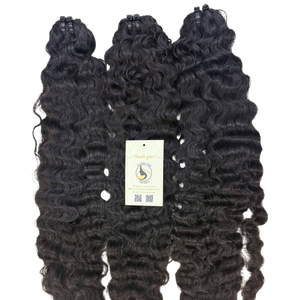 Cabello Humano Full Cuticles Aligned Natural Straight Wavy Burmese Curly Natural Raw Bundles Natural Black Weft Extensions - Product Image 1