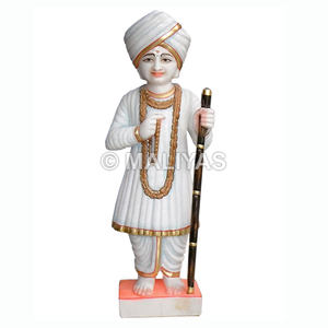 Estatua de Mármol de Jalaram Bapa en Venta |   Mármol Blanco Premium Jalaram Bapa Murti - Product Image 1