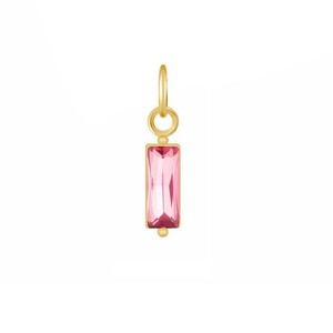 Wholesale Baguette Garnet Quartz Pendant Gold Plated Faceted Gemstone <b>Charm</b> Minimal Jewelry Women Bulk Supply - Product Image 3