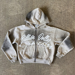 Custom <b>Sun</b> Fade Jogger Sweatsuit Dirty <b>Spray</b> Wash Rhinestone Hoodie and Sweatpants Cotton Tracksuit Set Manufacturer - Product Image 1