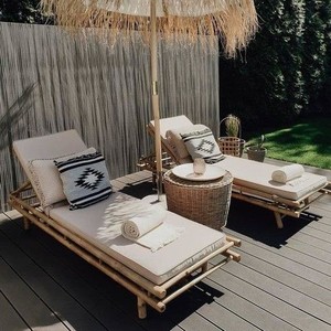 Tumbona Plegable de Bambú, Silla Relajante, Precio Económico al por Mayor, Tumbonas de Bambú, Muebles de Exterior para Hotel y Resort - Product Image 2