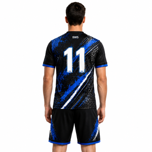 Camiseta de Fútbol Personalizada 100% Poliéster, Uniforme de Fútbol con Nombre y Número del Equipo, Cuello en V, Manga Corta, Secado Rápido - Product Image 3