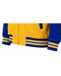 เสื้อแจ็คเก็ตวาร์ซิตี้ถักปักลาย Sigma Gamma Rho สำหรับผู้หญิง เสื้อผ้ากรีกพรีเมียม OEM คอตั้ง โลโก้ด้านหน้า - Product Image 2