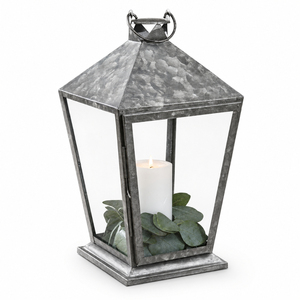 Wholesale Rustic Galvanized Metal Candle <b>Lantern</b> Outdoor Decorative Farmhouse Wedding Centerpiece Vintage <b>Hurricane</b> Candle - Product Image 5