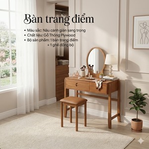 Juego de tocador moderno de madera tamaño Queen con almacenamiento para dormitorio - Product Image 1