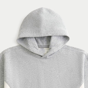 Sweat-shirt à capuche surdimensionné personnalisé en tissu épais, avec empiècements latéraux bicolores, style vintage, fermeture éclair, pour homme, avec logo personnalisé - Product Image 5