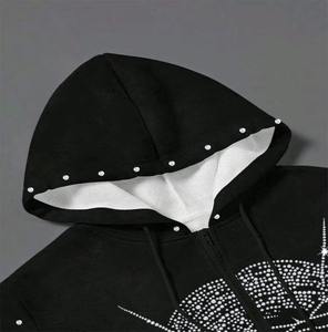 Sudadera con Capucha Lawd Sports Negra con Estrella de Diamantes de Imitación, Poliéster/Algodón, Forro Polar de 300 Gramos, Ecológica, Impermeable, Transpirable, para Invierno - Product Image 2