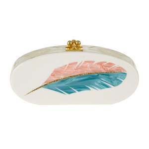 Pochette de soirée élégante en résine artisanale pour femme, ensemble cadeau de mariage - Product Image 2