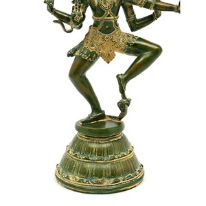 22 pouces Seigneur à quatre bras Shiva Danse Sculpture en laiton Statue élégante - Product Image 4