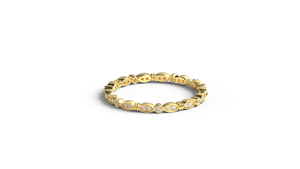 Anillo de Diamantes de Oro de 18K Vintage, Anillo de Boda con Bisel Redondo, Anillo de Compromiso, Joyería Fina para Mujer - Product Image 1