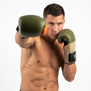 Gants de boxe en cuir orange olive Dumela 16 oz, équipement d'entraînement professionnel avec logo - Product Image 4