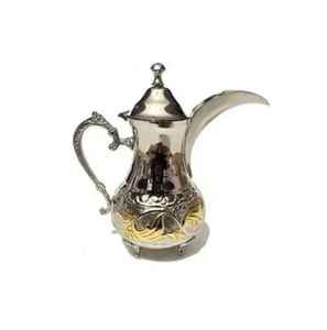 Auténtica cafetera árabe Dallah de latón y acero inoxidable, hecha a mano, tradicional, estilo oriental, elegante decoración para la cocina. - Product Image 2