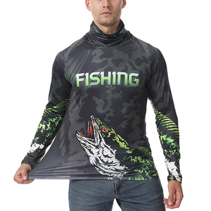 Vêtements de pêche à manches longues à séchage rapide du fabricant OEM, protection UV UPF 50, respirants, imprimés, équipement de pêche en Spandex/Polyester - Product Image 1