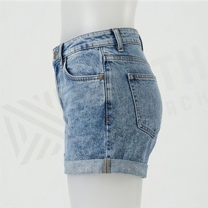 Shorts de Mezclilla de Verano para Mujer, Personalizados, de Alta Calidad, Cintura Alta, Borde Crudo, Moda Premium, Estilo Casual Diario _1 - Product Image 3