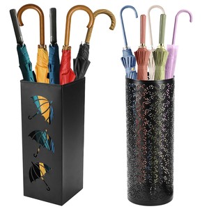 Porte-parapluies moderne en métal noir à 3 fentes – Vente en gros Inde |   Aqdus Saleem - Product Image 3