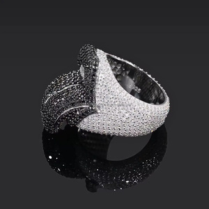 Anillo de Labio Clásico Iced Tongue con Micro Diamantes de Moissanita VS1, Estilo Miami Rappers Hip Hop, Chapado en Rodio, Regalo de Boda y Compromiso, Plata 925 - Product Image 2