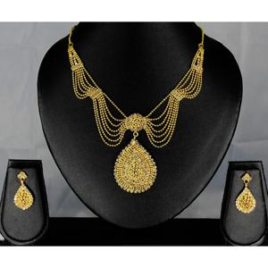 Collar con pendientes conjunto de joyas chapado en oro de latón puro de alta calidad UAE Dubai collar diseño collar conjunto de joyas - Product Image 6