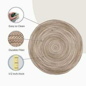 Alfombra Redonda de Yute Natural Trenzado 2026 con Base de Lona de Algodón para Sala de Estar, Camping, Uso Interior y Exterior - Product Image 3