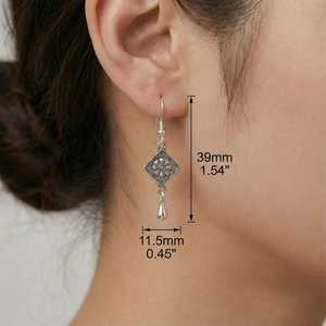 Vintage Peace Drop <b>Earrings</b> 925 Sterling Silver Oxidized Handmade Jewelry Bulk Export Supplier Nikhil Gems NG-033 Trendy Women's - Product Image 5