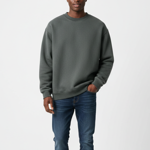 Sudadera con capucha de invierno para hombre, 100% algodón, cuello redondo, extragrande, con cremallera y bordado, venta al por mayor OEM con logotipo personalizado - Product Image 3