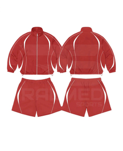 Tracksuit 2 Piece Zipper Jacket an <b>Shorts</b> Sporty Style Waterproof Digital Printing Oversized Adult Regular Fit Spring Wear - Product Image 1