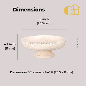 Natural Champagne Marble Fruit Bowl On Pedestal - Product Image 6
