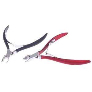 Cortacutículas de acero inoxidable para uñas de manos y pies, para recortar cutículas y piel muerta, negro y rojo - Product Image 3