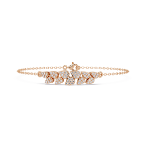 Pulsera de Diamantes Cultivados en Laboratorio con Diseño Floral en Tono Dorado, Hecha a Mano en Plata de Ley 925 para Mujer - Product Image 1