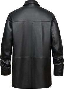 Chaqueta de Cuero Genuino Personalizada para Hombre, Estilo Motero, Cierre de Botones, Alta Calidad, Logotipo Personalizado OEM, Venta al Por Mayor - Product Image 6