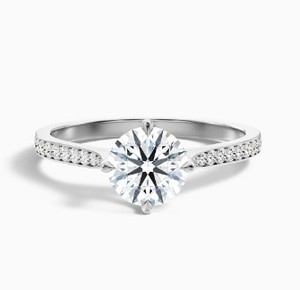 Round Cut Moissanite Engagement <b>Ring</b> 925 Sterling <b>Silver</b> Rose Gold Plated Classic <b>Solitaire</b> Promise <b>Ring</b> Wedding Party Luxury - Product Image 3