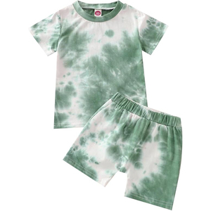 Kids Trend Summer T Shirt Shorts <b>Set</b> Cotton Casual Loose Fit Matching Outfit - Product Image 1