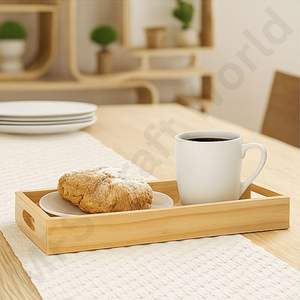 Bandeja de Servir Rectangular de Madera de Pino Premium con Asas para Cocina, Mesa de Comedor, Mesa de Café y Decoración del Hogar - Product Image 4