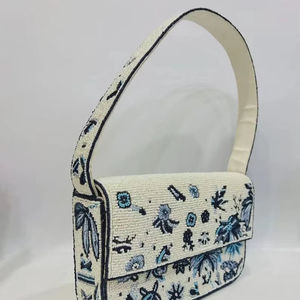 Sac fourre-tout promotionnel artisanal de luxe indien fait main, forme baguette, perles de verre multicolores, décontracté et durable - Product Image 6