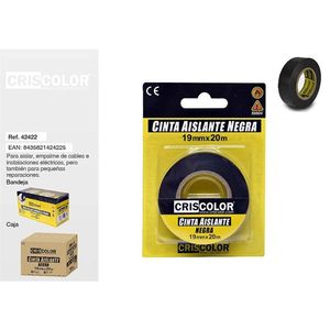 Criscolor Insulation Tape Black 19mmx20m Waterproof For Electrical Repairs - Product Image 1