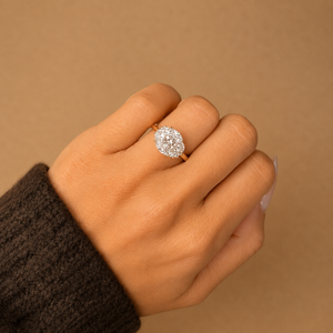 4 TCW Oval Cut Three <b>Stone</b> Lab Grown Diamond Engagement <b>Ring</b> Side Half <b>Moons</b> 14k White Gold IGI Certified VVS2 Clarity E Color - Product Image 3
