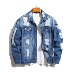 Veste en jean en coton de mode hivernale fabriquée en usine, conçue pour hommes, de haute qualité, avec logo personnalisé sur le devant - Product Image 1