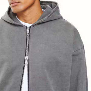 Sweat-shirt pour homme en coton polyvalent à double fermeture éclair, confortable et respirant, idéal pour un usage quotidien, 360g - Product Image 3